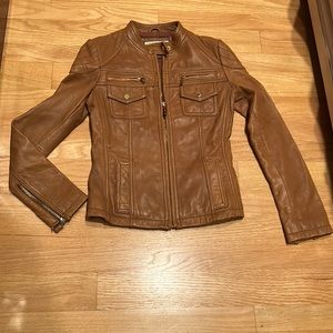 MICHAEL Michael Kors Leather Biker Jacket